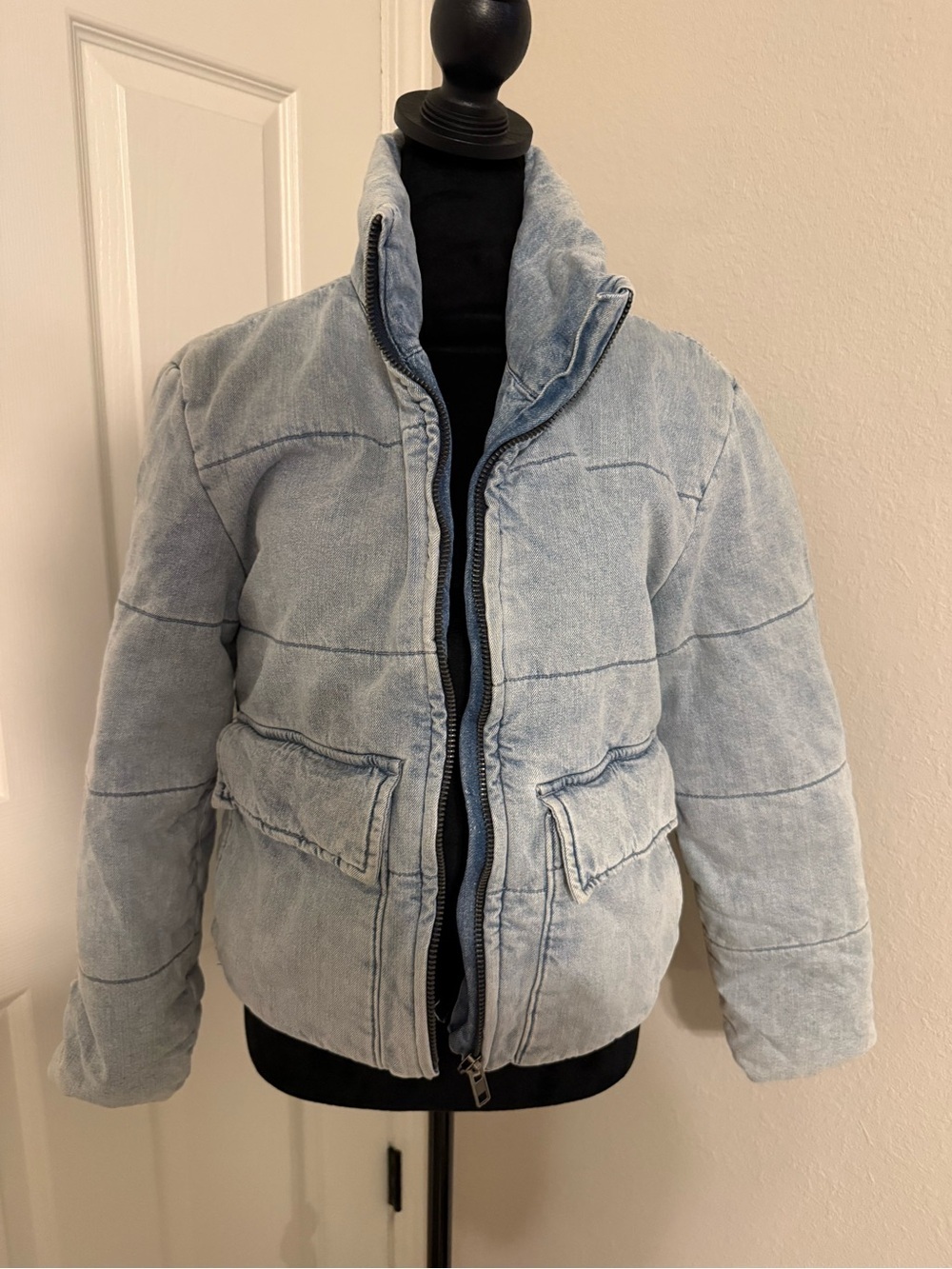 KanCan Navy Quilted Jacket - Small - Picture 7 of 10